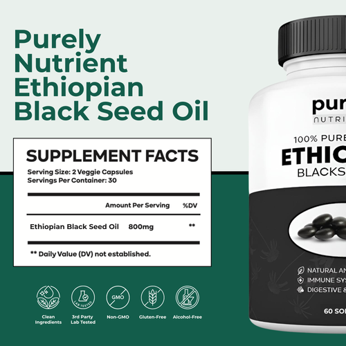 Purely Nutrient Ethiopian Black Seed Oil - 50% OFF SALE + Free Herbal Companion Tea (Worth $35)