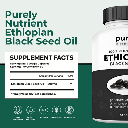 Purely Nutrient Ethiopian Black Seed Oil - 50% OFF SALE + Free Herbal Companion Tea (Worth $35)